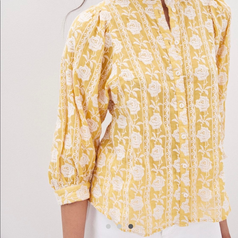 Anthropologie- Pilcro Embroidered Blouse